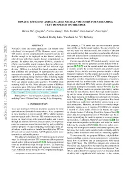 FBWave: Efficient and Scalable Neural Vocoders for Streaming
  Text-To-Speech on the Edge