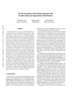 PLAD: Learning to Infer Shape Programs with Pseudo-Labels and
  Approximate Distributions