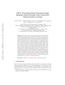 USCL: Pretraining Deep Ultrasound Image Diagnosis Model through Video
  Contrastive Representation Learning