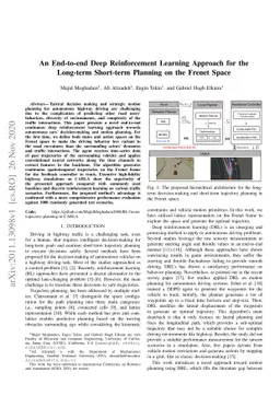An End-to-end Deep Reinforcement Learning Approach for the Long-term
  Short-term Planning on the Frenet Space