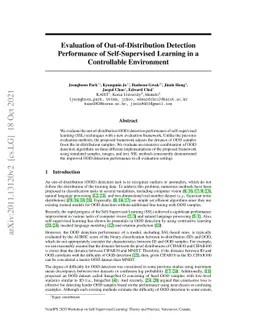 Evaluation of Out-of-Distribution Detection Performance of
  Self-Supervised Learning in a Controllable Environment