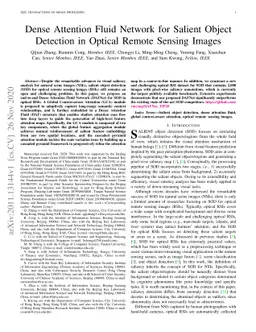 Dense Attention Fluid Network for Salient Object Detection in Optical
  Remote Sensing Images