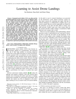 Learning to Assist Drone Landings