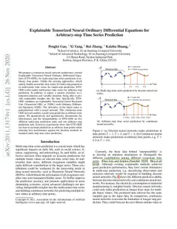 Explainable Tensorized Neural Ordinary Differential Equations
  forArbitrary-step Time Series Prediction
