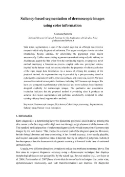 Saliency-based segmentation of dermoscopic images using color
  information