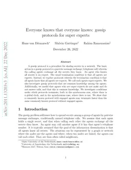 Everyone Knows that Everyone Knows: Gossip Protocols for Super Experts
