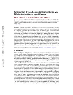Polarization-driven Semantic Segmentation via Efficient
  Attention-bridged Fusion