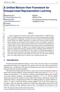 A Unified Mixture-View Framework for Unsupervised Representation
  Learning