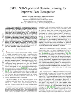 SSDL: Self-Supervised Domain Learning for Improved Face Recognition