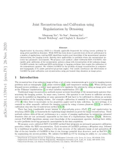 Joint Reconstruction and Calibration using Regularization by Denoising