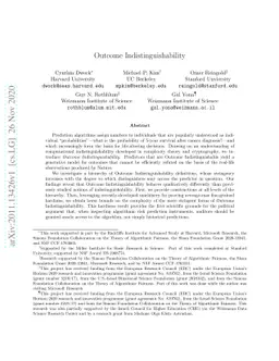 Outcome Indistinguishability