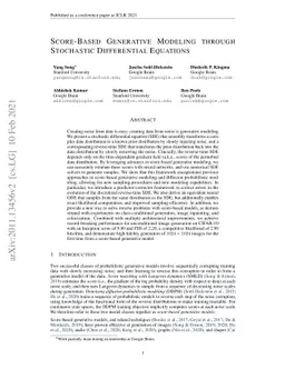 Score-Based Generative Modeling through Stochastic Differential
  Equations
