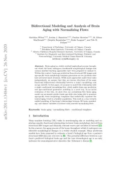 Bidirectional Modeling and Analysis of Brain Aging with Normalizing
  Flows