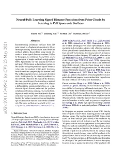 Neural-Pull: Learning Signed Distance Functions from Point Clouds by
  Learning to Pull Space onto Surfaces