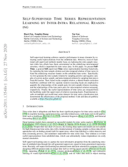 Self-Supervised Time Series Representation Learning by Inter-Intra
  Relational Reasoning
