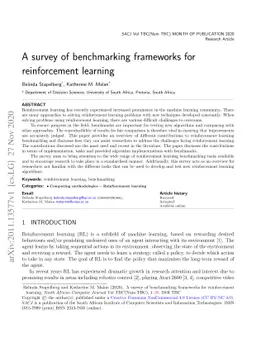 A survey of benchmarking frameworks for reinforcement learning