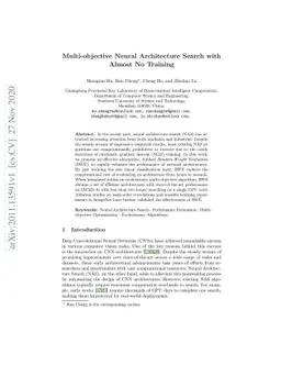 Multi-objective Neural Architecture Search with Almost No Training