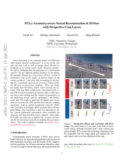 PCLs: Geometry-aware Neural Reconstruction of 3D Pose with Perspective
  Crop Layers