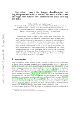 Statistical theory for image classification using deep convolutional
  neural networks with cross-entropy loss under the hierarchical max-pooling
  model