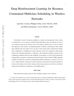 Deep Reinforcement Learning for Resource Constrained Multiclass
  Scheduling in Wireless Networks