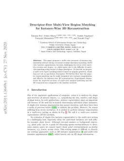 Descriptor-Free Multi-View Region Matching for Instance-Wise 3D
  Reconstruction