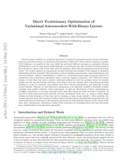 Direct Evolutionary Optimization of Variational Autoencoders With Binary
  Latents