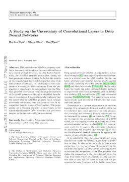 A Study on the Uncertainty of Convolutional Layers in Deep Neural
  Networks