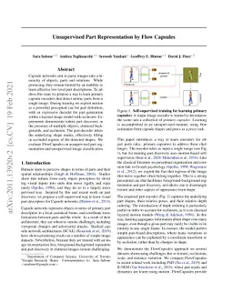 Unsupervised part representation by Flow Capsules