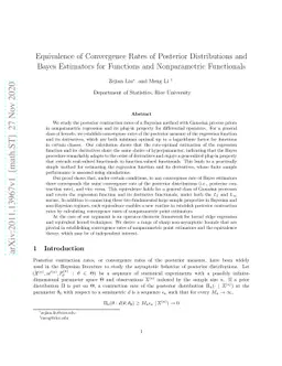 Equivalence of Convergence Rates of Posterior Distributions and Bayes
  Estimators for Functions and Nonparametric Functionals
