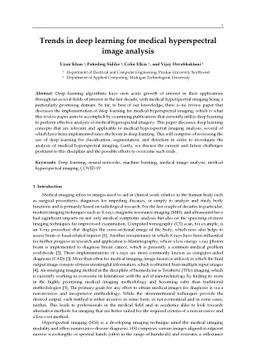 Trends in deep learning for medical hyperspectral image analysis