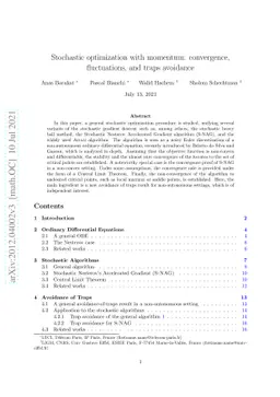 Stochastic optimization with momentum: convergence, fluctuations, and
  traps avoidance