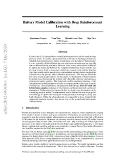 Battery Model Calibration with Deep Reinforcement Learning