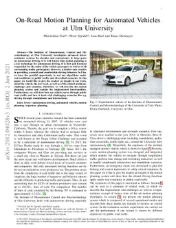 On-Road Motion Planning for Automated Vehicles at Ulm University
