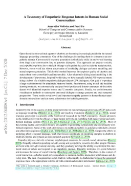 A Taxonomy of Empathetic Response Intents in Human Social Conversations