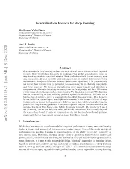 Generalization bounds for deep learning