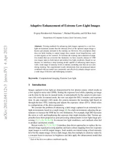 Adaptive Enhancement of Extreme Low-Light Images