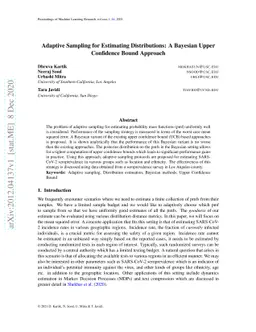 Adaptive Sampling for Estimating Distributions: A Bayesian Upper
  Confidence Bound Approach