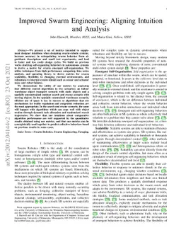 Improved Swarm Engineering: Aligning Intuition and Analysis