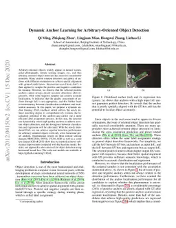 Dynamic Anchor Learning for Arbitrary-Oriented Object Detection