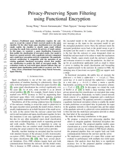 Privacy-Preserving Spam Filtering using Functional Encryption