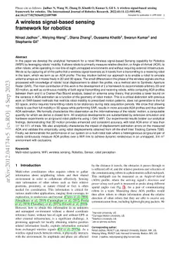 A wireless signal-based sensing framework for robotics