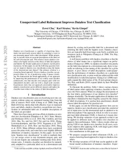 Unsupervised Label Refinement Improves Dataless Text Classification