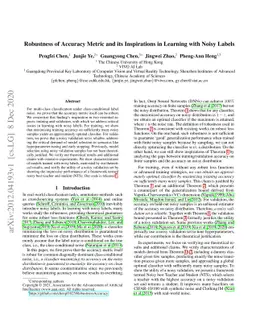 Robustness of Accuracy Metric and its Inspirations in Learning with
  Noisy Labels