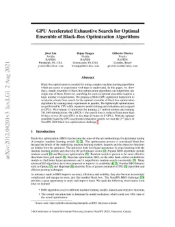 GPU Accelerated Exhaustive Search for Optimal Ensemble of Black-Box
  Optimization Algorithms