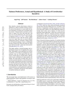 Fairness Preferences, Actual and Hypothetical: A Study of Crowdworker
  Incentives