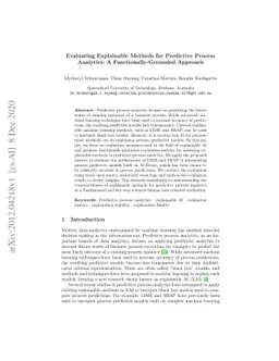 Evaluating Explainable Methods for Predictive Process Analytics: A
  Functionally-Grounded Approach