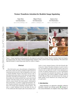 Texture Transform Attention for Realistic Image Inpainting