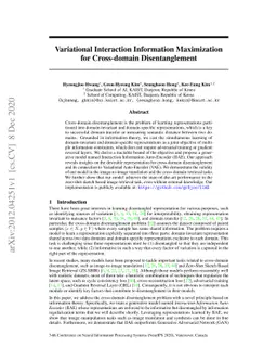 Variational Interaction Information Maximization for Cross-domain
  Disentanglement