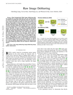 Raw Image Deblurring