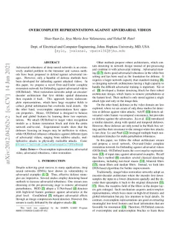 Overcomplete Representations Against Adversarial Videos